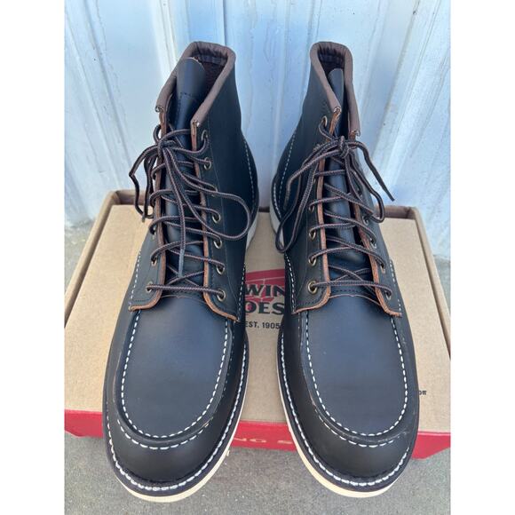 Red Wing 8849 Mens Sz 12 D Heritage Classic 6" Moc-Toe Work Boot Black USA Made - Picture 5 of 8
